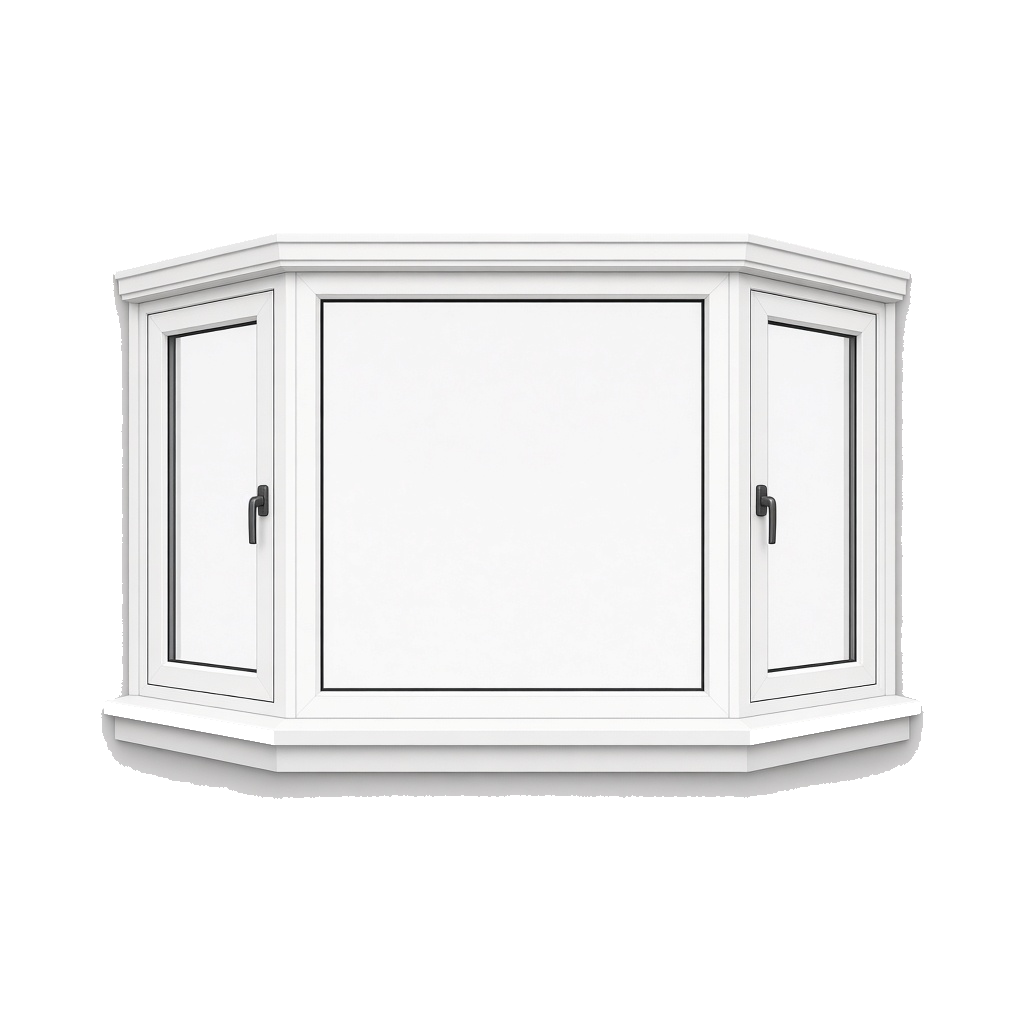 Bay window projecting from a home exterior