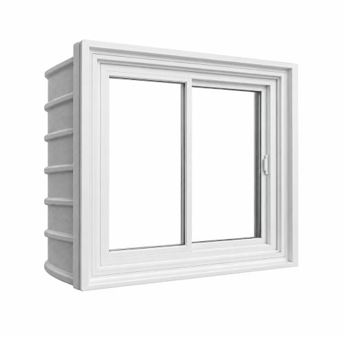 White vinyl basement egress slider window