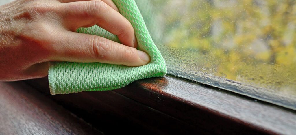 condensation build up on bottom of window