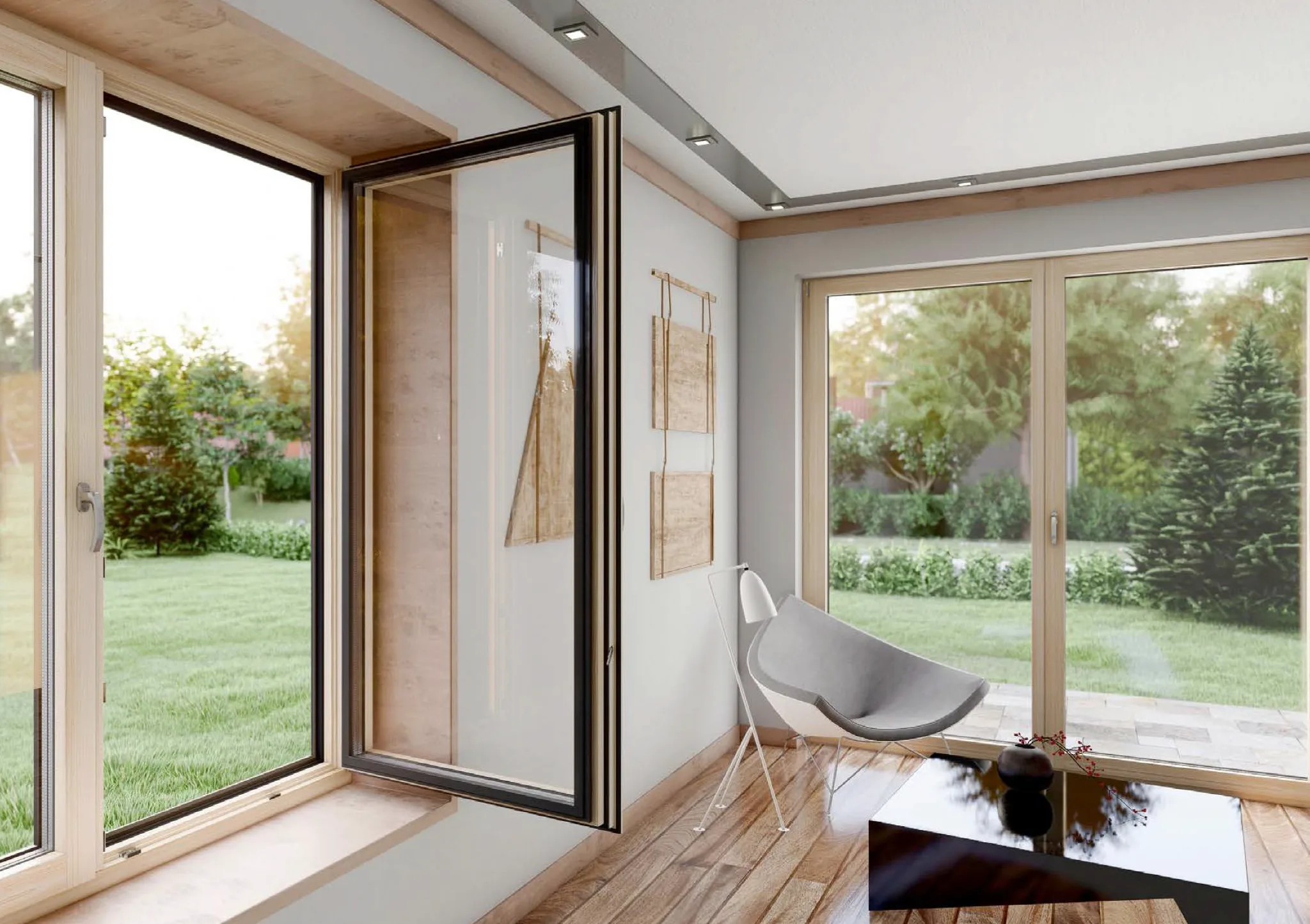 European window multi-chamber profile and thermal break features Toronto